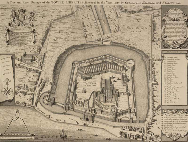 Alter Plan des Londoner Turms